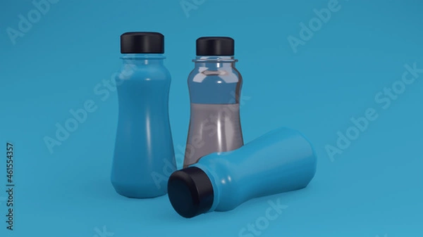 Obraz plain plastic bottle packaging. 3d rendering