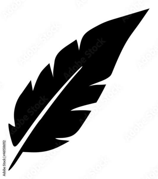 Fototapeta Feather icon with flat style. Isolated vector feather icon image, simple style.