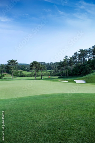 Obraz 골프, 골프장, 그린, 깃대, 홀컵, 경기도 이천 휘닉스 스프링스 골프장