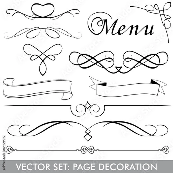 Obraz VECTOR SET Menu Page Decoration