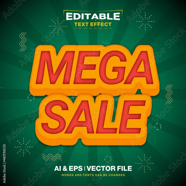 Fototapeta Mega Sale Editable Free Text For Business