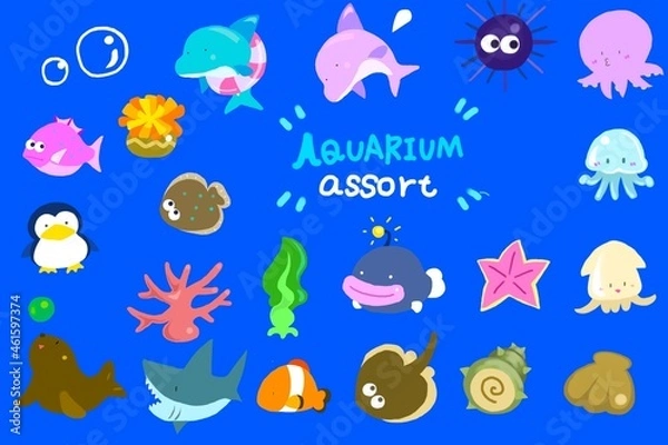 Fototapeta 水族館の仲間セット