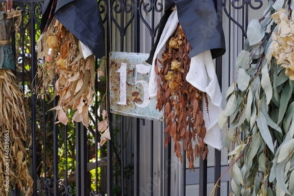 Obraz 雑貨屋玄関にあるドライフラワー