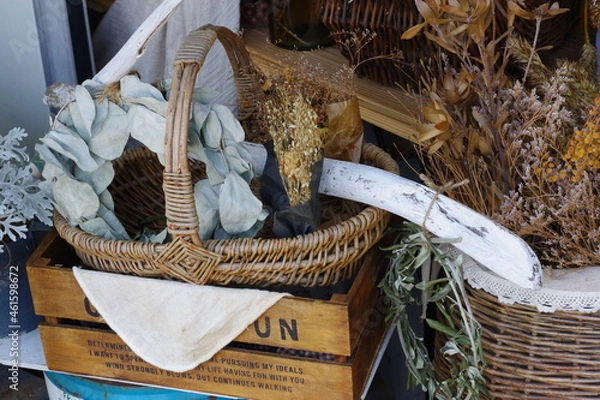 Obraz 雑貨屋さんのドライフラワー