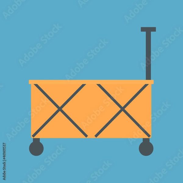 Obraz シンプルでかわいいアウトドアワゴンのイラスト