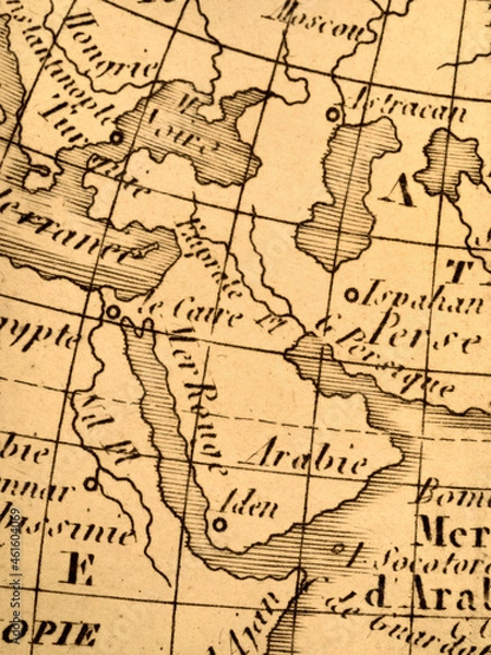 Fototapeta アンティークの古地図　アラビア半島
