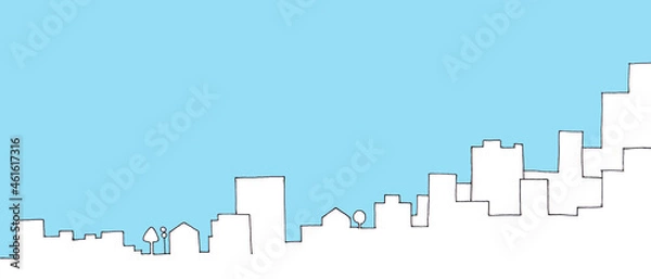 Fototapeta シンプルな街並みの風景イラスト