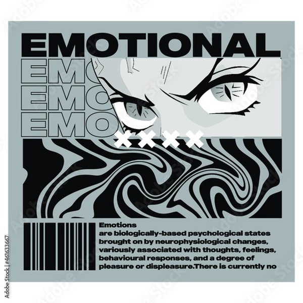 Fototapeta vector art street wear gray scale 