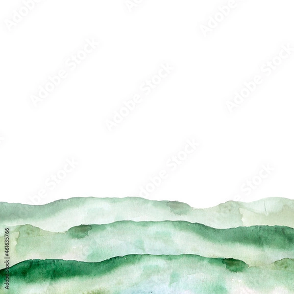 Fototapeta watercolor Light bulb with green tree inside, reclycle go green concept