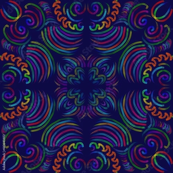 Obraz Simulate hand satin stitch embroidery, stitch position,direction,seamless pattern