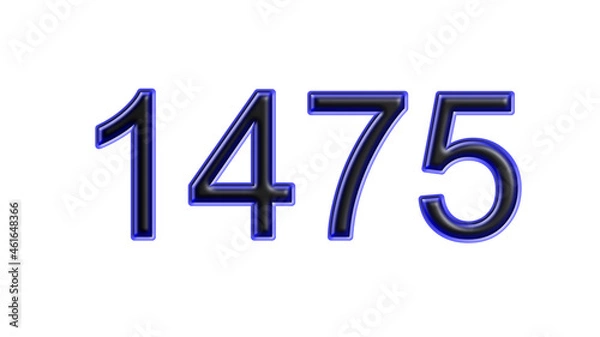 Obraz blue 1475 number 3d effect white background