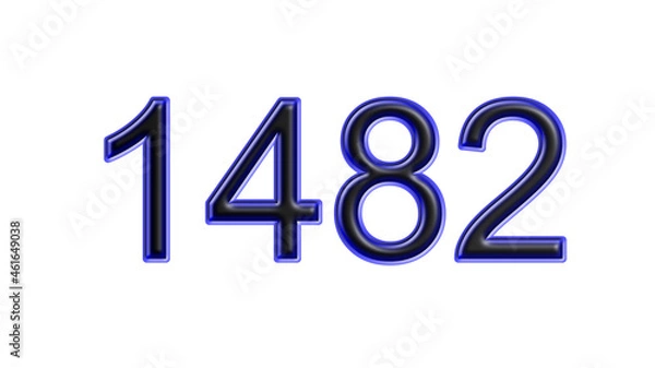 Obraz blue 1482 number 3d effect white background