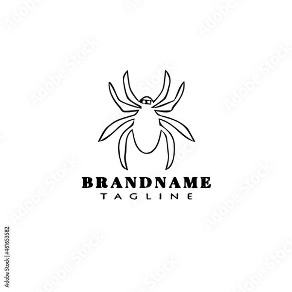 Fototapeta tarantula logo cartoon icon design template black isolated vector illustration