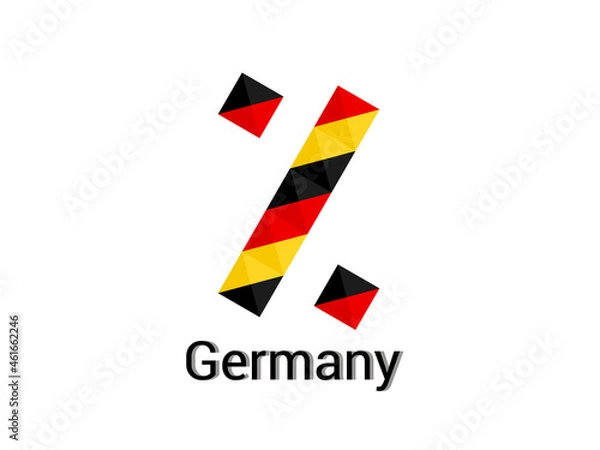 Fototapeta Creative percent icon with 3d germany colors concept. Good for print, t-shirt design, logo, etc.