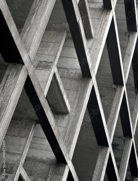 Fototapeta external view of concrete building structure under construction