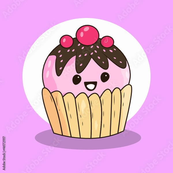 Obraz cupcake with cherry