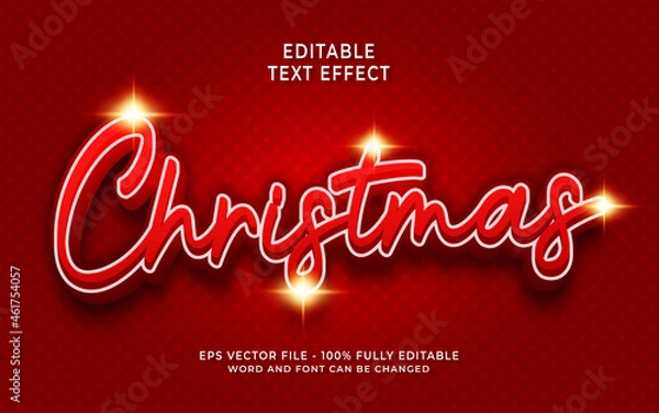 Obraz Merry christmas editable text effect