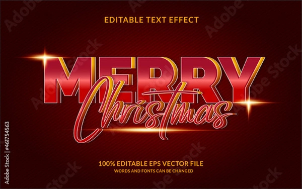 Obraz Merry christmas editable text effect