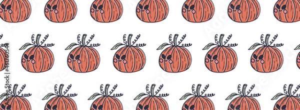 Fototapeta pumpkin pattern repeating pattern. Halloween, trick or treat