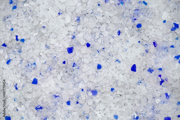 Fototapeta Silica gel filler for a cat's toilet. A modern safe substance for removing unpleasant odors. Moisture-retaining crystals