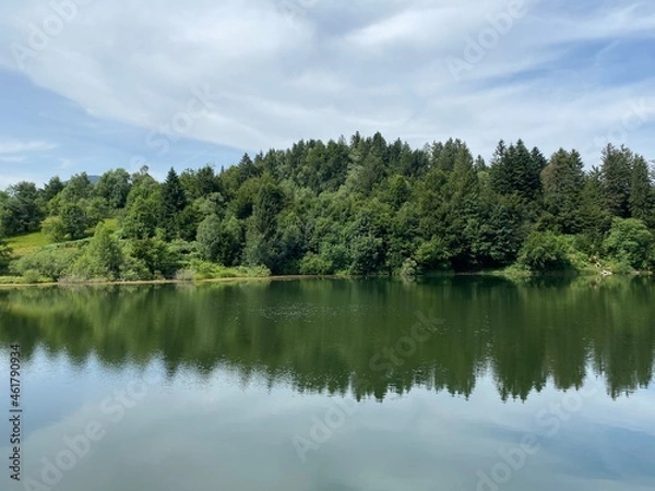 Obraz Picturesque small mountain accumulation lake Mrzla Vodica - Gorski kotar, Croatia (Slikovito malo goransko akumulacijsko jezero Mrzla Vodica - Gorski kotar, Hrvatska)