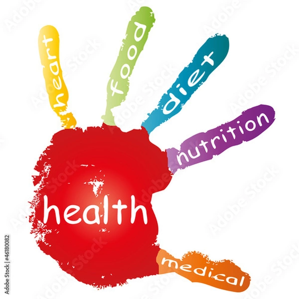 Obraz High resolution conceptual hand print isolated with text