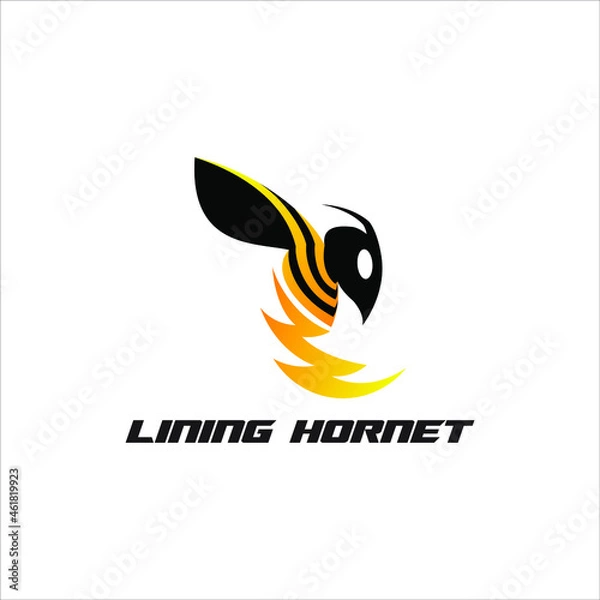 Fototapeta Illustration vector graphic of bumblebee incorporate with lightning. 
Good for honey product, creative agency.
