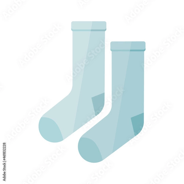 Obraz Vector Flat Design Blue Socks. Vector illustration