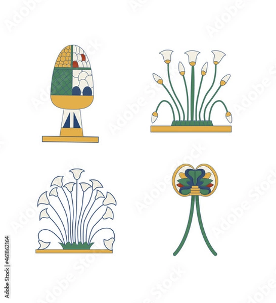 Fototapeta Egypt ornamental elements set. Ornamental elements of Ancient Egypt.