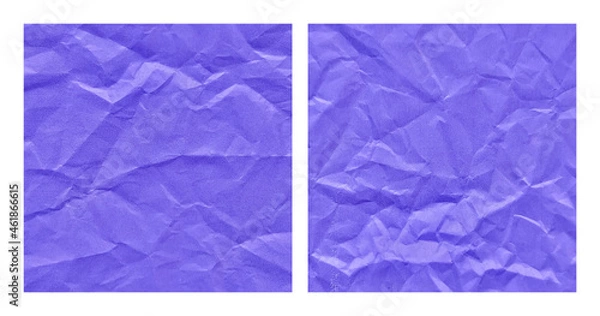 Fototapeta Realistic crumpled blue paper texture background set