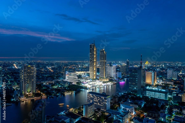 Obraz Bangkok city skyline at night