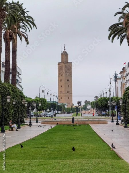 Fototapeta Mosque in Rabat next to the main railway station