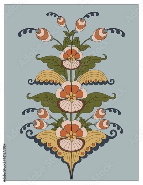 Obraz Folk art Swedish kurbits