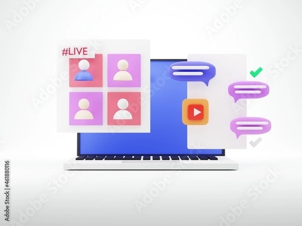 Obraz 3D Social media platform
