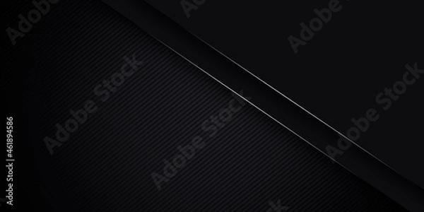 Fototapeta Abstract metallic silver shiny color black frame layout modern tech design template background