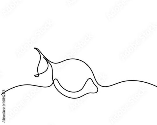 Fototapeta Drawing line lemon on the white background. Vector