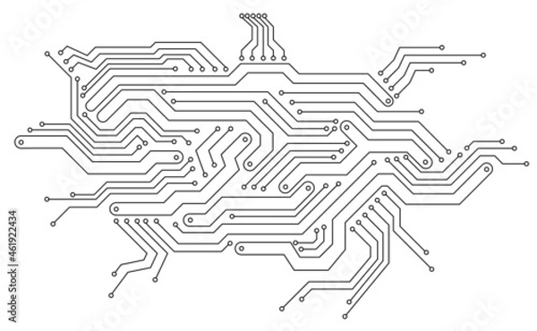 Obraz Electronics board. Circuit board electronic hi tech pattern.  abstract computer chip. Black monochrome background