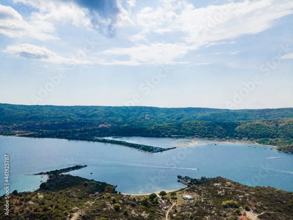 Fototapeta Breathtaking drone photo of the bay of Vourvourou, in Northern Greecem Halkidiki 