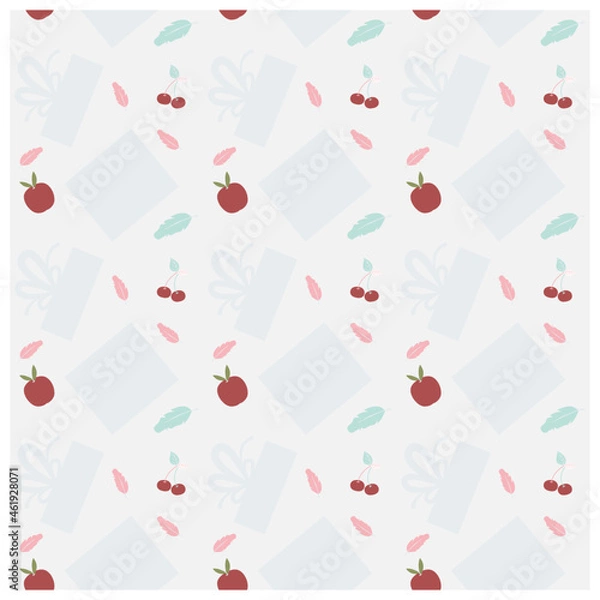 Fototapeta seamless pattern with fruits and leaves