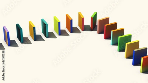 Obraz Abstract array of multi-colored rectangles with shadows on a bright background