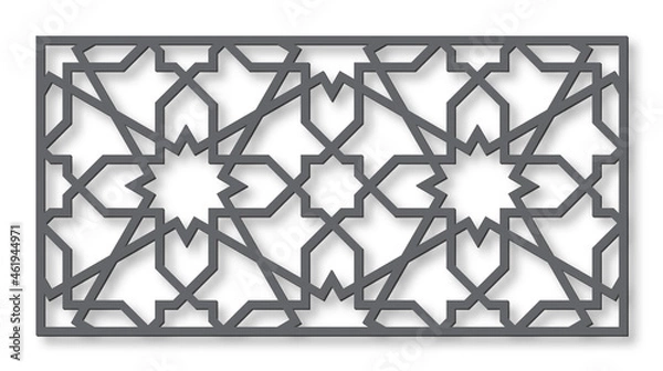 Obraz Laser Cutting Template. Decorative Lattice. Middle Eastern Geometric Pattern.