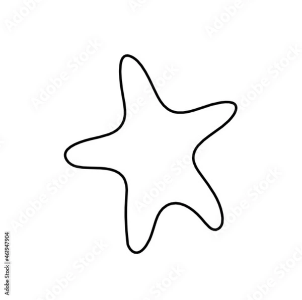 Fototapeta Abstract star as line drawing on white background. Vector