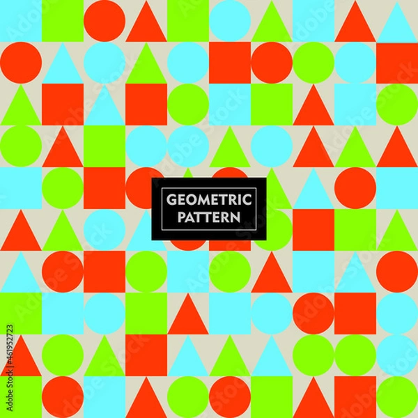 Obraz abstract background with circles, square, and triangle 