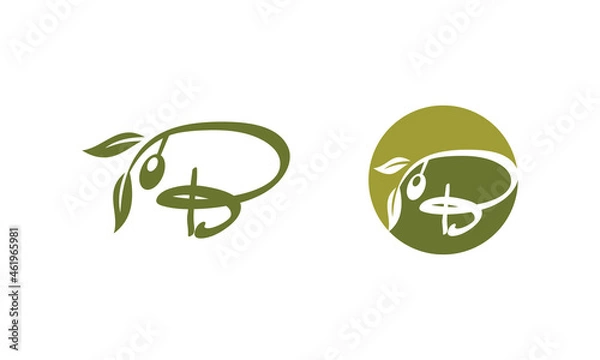 Obraz Olive Monogram  Logo Letter B
