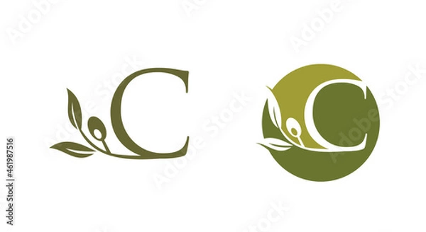 Obraz Olive Monogram  Logo Letter C