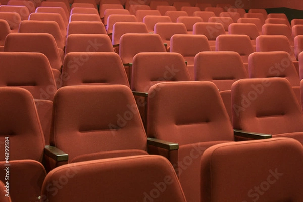 Obraz cinema and red seats rows