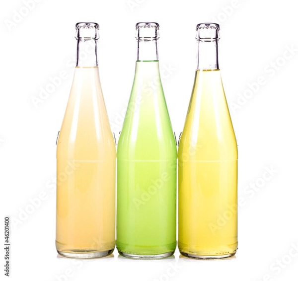 Fototapeta three bottles of fresh lemonade