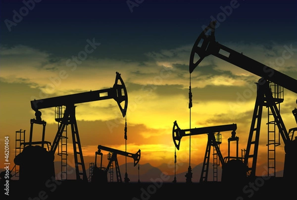 Obraz Pumpjack olejowy działający