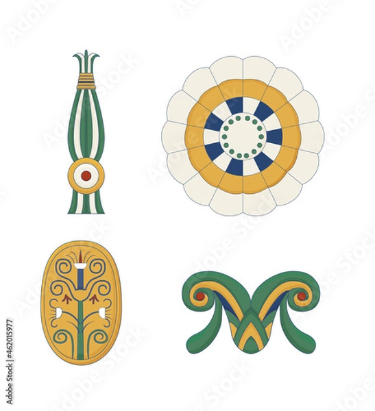 Fototapeta Egypt ornamental elements set. Ornamental elements of Ancient Egypt.