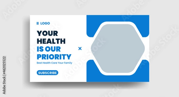 Fototapeta Medical Healthcare YouTube Thumbnail Design and Web Banner